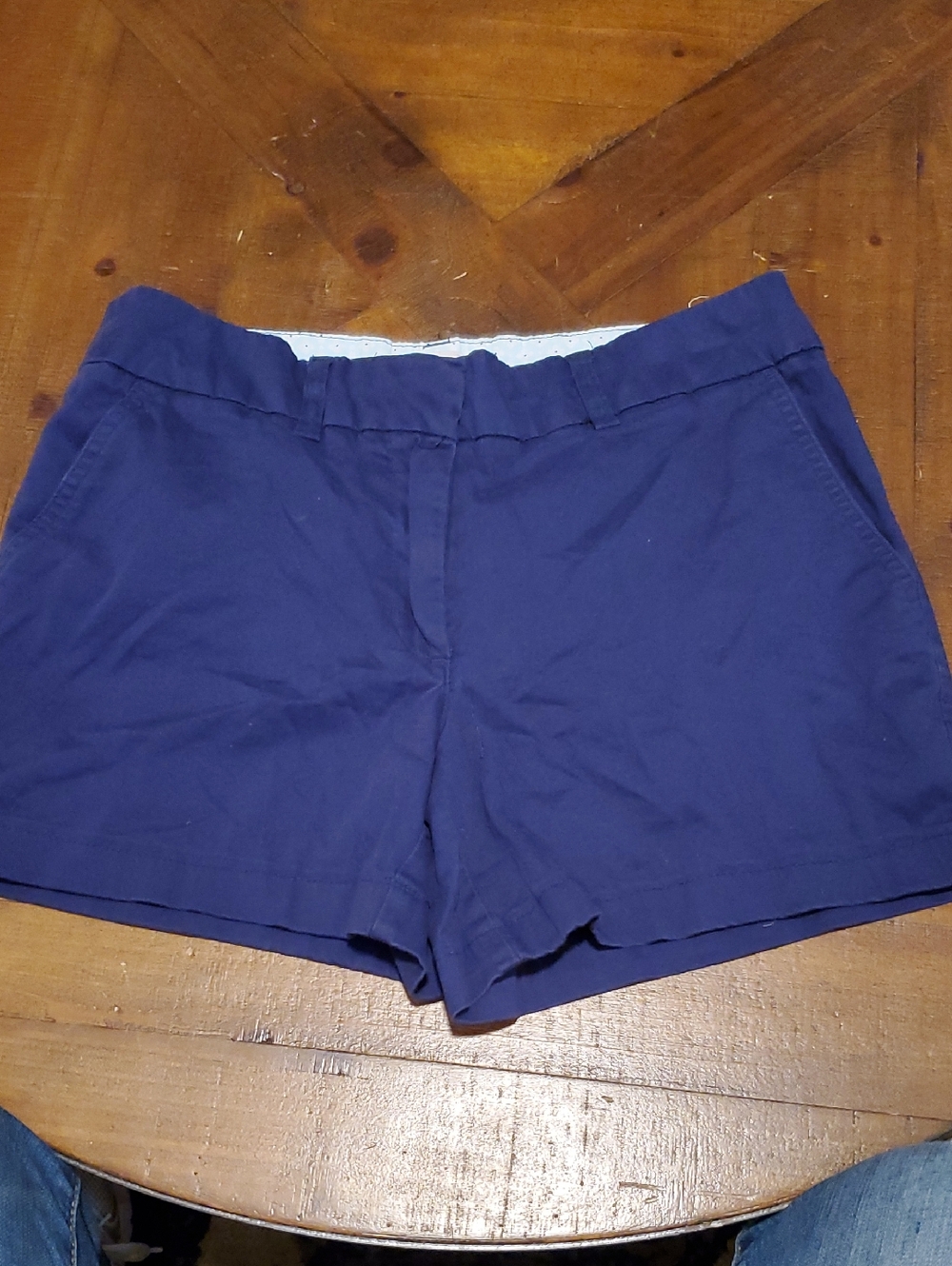 Cambridge Dry Goods Navy High-Waist Casual Cotton Shorts